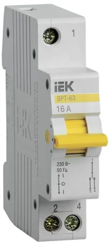 Выключатель-разъединитель трехпозиционный 1п ВРТ-63 16А KARAT IEK MPR10-1-016 - фото