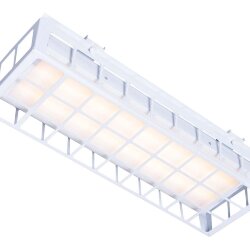 Накладной светодиодный светильник для спортзалов с защитной решеткой 40 Вт IP65 650х250х95 мм 3000К Опал