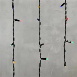 Гирлянда Бахрома 3,2 x 0,9 м Разноцветная 220В, 168 LED, Провод Черный Каучук, IP65