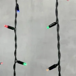 Гирлянда Бахрома 3,2 x 0,9 м Разноцветная 220В, 168 LED, Провод Черный Каучук, IP65