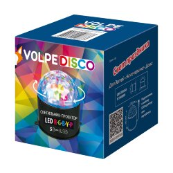 ULI-Q312 3W-RGBYP BLACK Светодиодный светильник-проектор, Многоцветный, USB провод в-к, Черный