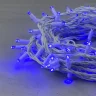 Гирлянда Нить 10м Синяя 220В, 100 LED, Провод Белый Каучук, IP65. Фото 2.