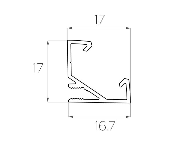 Профиль угловой алюминиевый LC-LPU-1717-2 Anod - фото 2