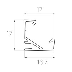 Профиль угловой алюминиевый LC-LPU-1717-2 Anod