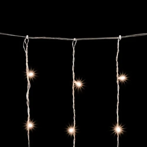 Гирлянда Занавес Облегченный 2 x 2 м Тепло-Белый 220В, 400 LED, Провод Прозрачный ПВХ, IP54. Фото 3.