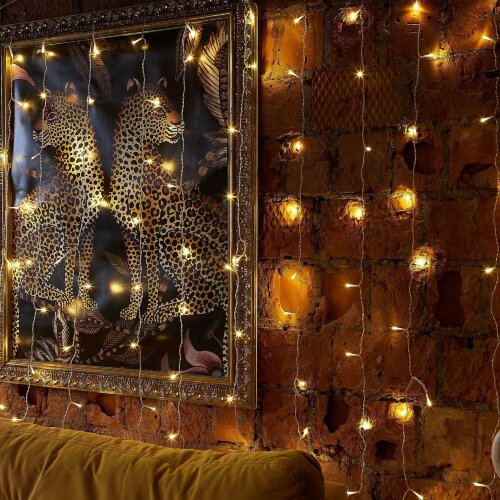 ULD-C3020-264-TTK WARM WHITE IP44 Занавес светодиодный с эффектом мерцания, 3х2м, 264 светодиода, Теплый белый свет, Провод прозрачный, TM Uniel - фото 11