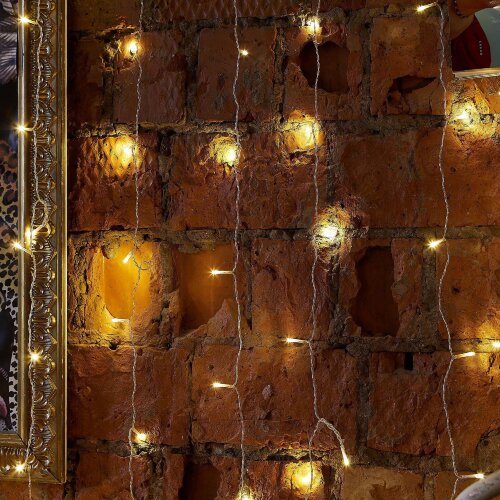 ULD-C3020-264-TTK WARM WHITE IP44 Занавес светодиодный с эффектом мерцания, 3х2м, 264 светодиода, Теплый белый свет, Провод прозрачный, TM Uniel - фото 12