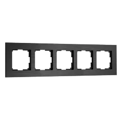Рамка из металла на 5 постов AluMax черный алюминий W0053508