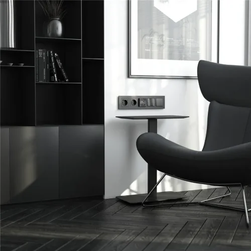 Рамка из металла на 5 постов AluMax черный алюминий W0053508 - фото 2