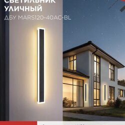 Светильник уличный светодиодный ДБУ MARS120-40AC-ВL 40Вт 3CCT 1200x80 IP54 черный IN HOME