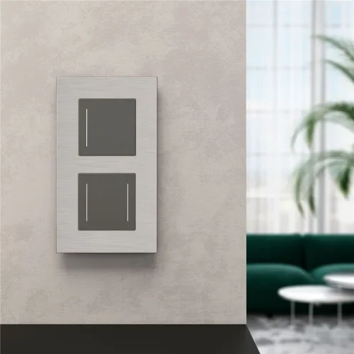 Рамка из металла на 2 поста АluMax алюминий W0023506 - фото 2