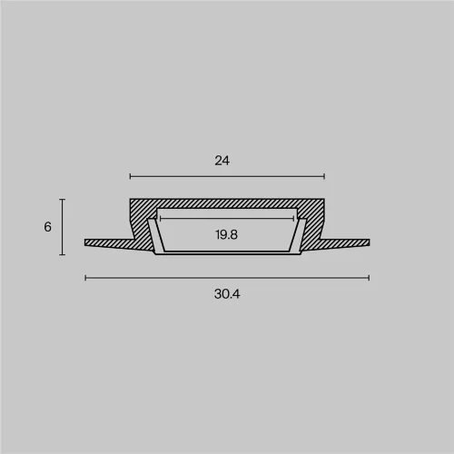 Алюминиевый профиль встраиваемый с фланцем 30×6 (Серебро, 2 м), ALM003S-2M (Серебро) - фото 3