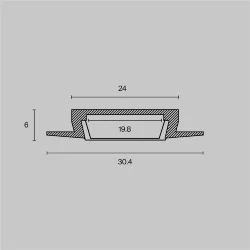 Алюминиевый профиль встраиваемый с фланцем 30×6 (Серебро, 2 м), ALM003S-2M (Серебро)