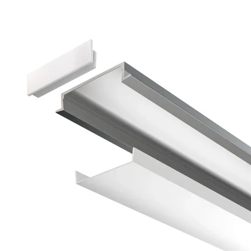 Алюминиевый профиль встраиваемый с фланцем 30×6 (Серебро, 2 м), ALM003S-2M (Серебро) - фото 4