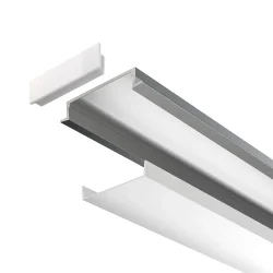 Алюминиевый профиль встраиваемый с фланцем 30×6 (Серебро, 2 м), ALM003S-2M (Серебро)