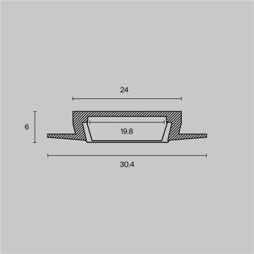 Алюминиевый профиль встраиваемый с фланцем 30x6 (Серебро, 2 м), ALM003S-2M (Серебро) ALM003S-2M - фото 3