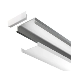 Алюминиевый профиль встраиваемый с фланцем 30x6 (Серебро, 2 м), ALM003S-2M (Серебро) ALM003S-2M
