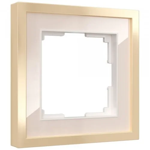 Рамка из металла на 1 пост Baguette айвори/латунь W0012851 - фото