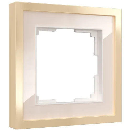 Рамка из металла на 1 пост Baguette айвори/латунь W0012851 - фото 2