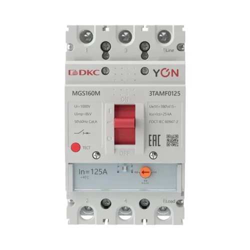 Выключатель автоматический MGS160 3P 100-125A 25kA YON MGS160M-3TAMF0125 - фото 2