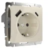 Розетка с заземлением, шторками и USB тип A+C (слоновая кость) W1171703 - фото