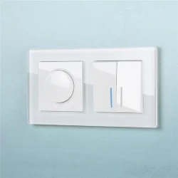 Выключатель двухклавишный с подсветкой (белый) W1120101