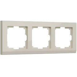 Рамка из поликарбоната на 3 поста Stark слоновая кость W0031803