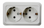 Розетка двойная с заземлением BOLLETO белая накладная 7128 IN HOME - Фото 2