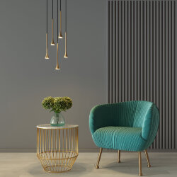 Светильник подвесной светодиодный 5W 3000K латунь 50314 LED