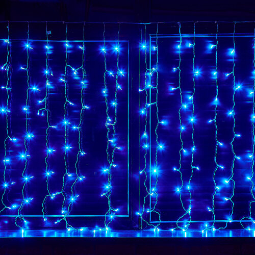 ULD-C2030-240-DTA BLUE IP20 Занавес светодиодный с контроллером, 3х2м, 240 светодиодов, Синий свет, Провод прозрачный. - фото 4