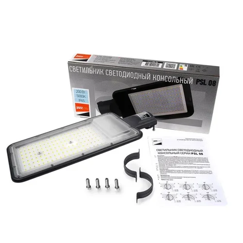 Светильник светодиодный PSL 08 GR 200Вт 5000К IP65 140/70град. ДКУ уличный консольный с линзовым модулем Pro JazzWay 5045866 - фото 7