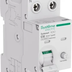 Выключатель автоматический дифференциального тока 2п (1P+N) C 32А 30мА тип AC 6кА Systeme9 230В SE S9D51632