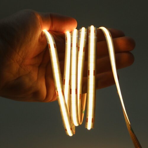 Светодиодная Лента COB 10 метров, 320 диодов/м, 8мм, 3000K, 7.5 Вт/м, 24В - фото