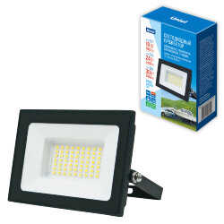 ULF-F70 30W-6500K IP65 12-24-36V BLACK Прожектор светодиодный, Дневной свет 6500K, Корпус черный, TM Uniel