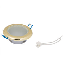 DLS-A201 GU5.3 IP44 GOLD Светильник декоративный встраиваемый, серия Arno, Без лампы, цоколь GU5.3, Металл, Золото