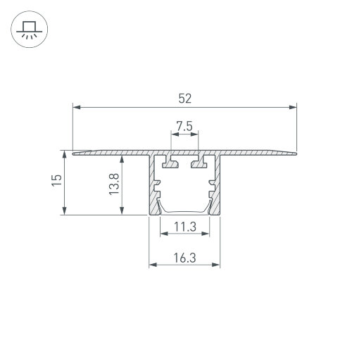Профиль PDS-T-HIDE-2000 (Arlight, Алюминий) - фото 3
