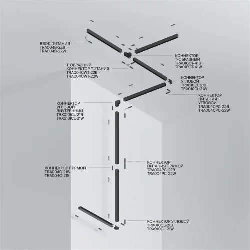 Шинопровод 3м Gravity накладной/подвесной белый (Белый) TRX010-413W - фото 2