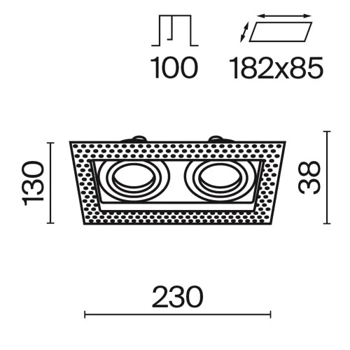 Встраиваемый светильник Atom GU10 2x10Вт (Белый) - фото 2