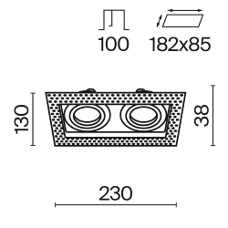 Встраиваемый светильник Atom GU10 2x10Вт (Белый)