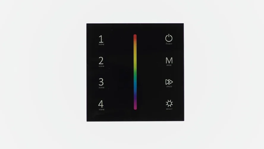 Сенсорная панель T3-1 Black IC48 (12-24V, 3x4A, 3x(48-96), RGB, RF 2.4GHz) - фото I