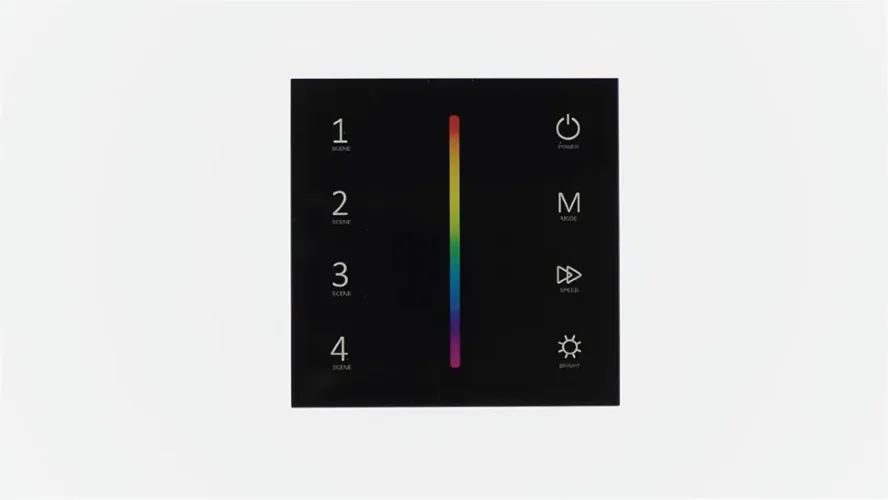 Сенсорная панель T3-1 Black IC48 (12-24V, 3x4A, 3x(48-96), RGB, RF 2.4GHz) - фото I