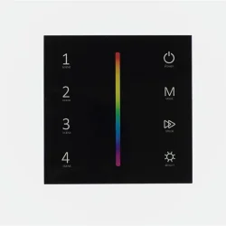 Сенсорная панель T3-1 Black IC48 (12-24V, 3x4A, 3x(48-96), RGB, RF 2.4GHz)