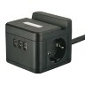 S-GCD2-1.5SBUH BLACK Удлинитель серии Standard, с-з, шнур 1.5м, 2 гнезда, 3 USB, 16А, держатель для телефона, Черный - фото 1