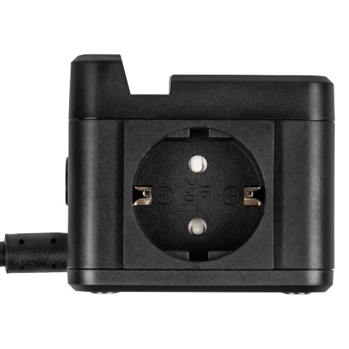 S-GCD2-1.5SBUH BLACK Удлинитель серии Standard, с-з, шнур 1.5м, 2 гнезда, 3 USB, 16А, держатель для телефона, Черный - фото 3