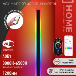 Светильник уличный светодиодный ДБУ MARS120-40RGB-SMART-ВL 40Вт 1200x80 с пультом ДУ IP54 черный IN HOME