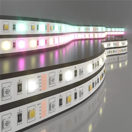 Светодиодная лента 24 В 14,4 Вт/м 60 Led/м 5050+5050 IP20, MIX RGB/дневной белый 4200K, 5 м Лента светодиодная 24V 14,4W 60Led 5050+5050 IP20 MIX RGB/дневной белый, 5м - фото
