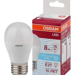 Лампа светодиодная LS 8W/4000K (=75W) E27 | LED Star 2Y | Шарик | - OSRAM