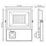 Прожектор светодиодный Elementary 50Вт 6500К IP65 4750лм 175-265В ДО с датчиком движения черн. GAUSS 628511350 - фото 7