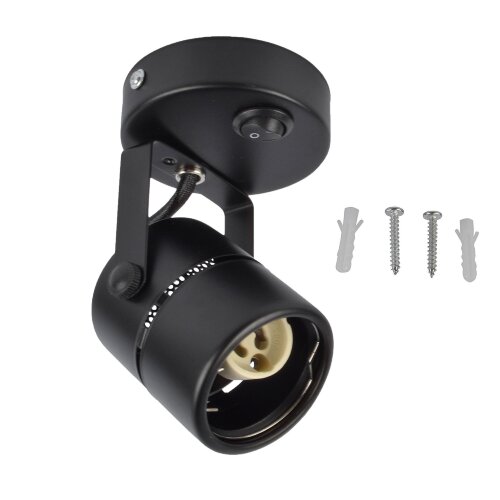 DLC-S612 GU10-B BLACK Светильник декоративный накладной, серия Sotto, Без лампы, цоколь GU10, Выкл, на корпусе, Металл, Черный, TM Fametto - фото 6