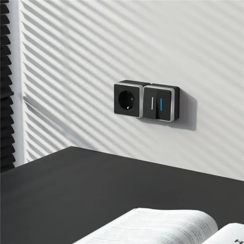 Выключатель двухклавишный с подсветкой Gallant черный с серебром W5020134 W5020134 - фото 2